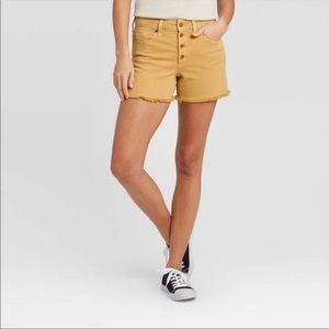 Universal Thread Mustard Button Fly Shorts